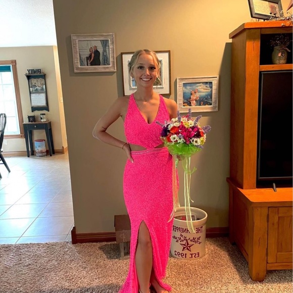 Primavera Hot Pink Prom Dress